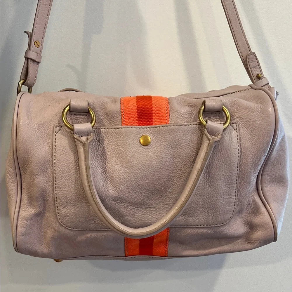J Crew Leather Grey and Orange Women's Bag - Picture 2 of 12